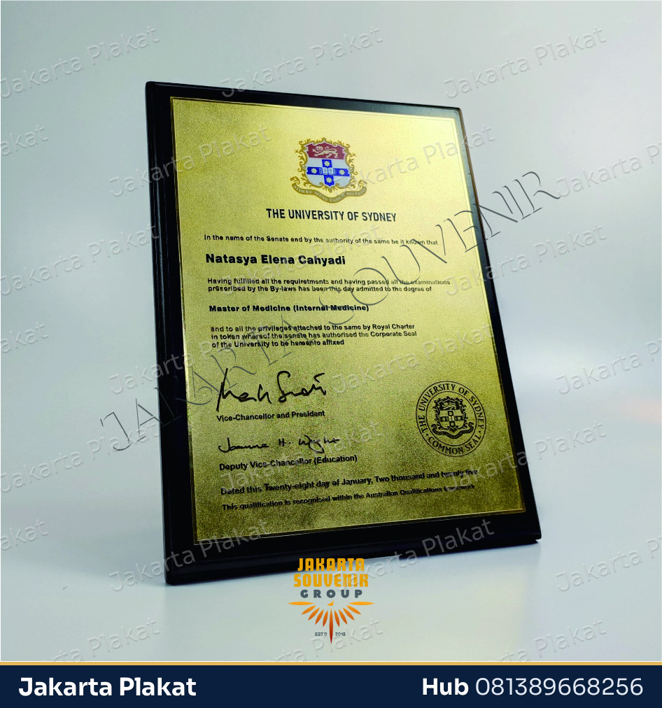 Plakat Kayu Univ Sydney - Jakarta Plakat