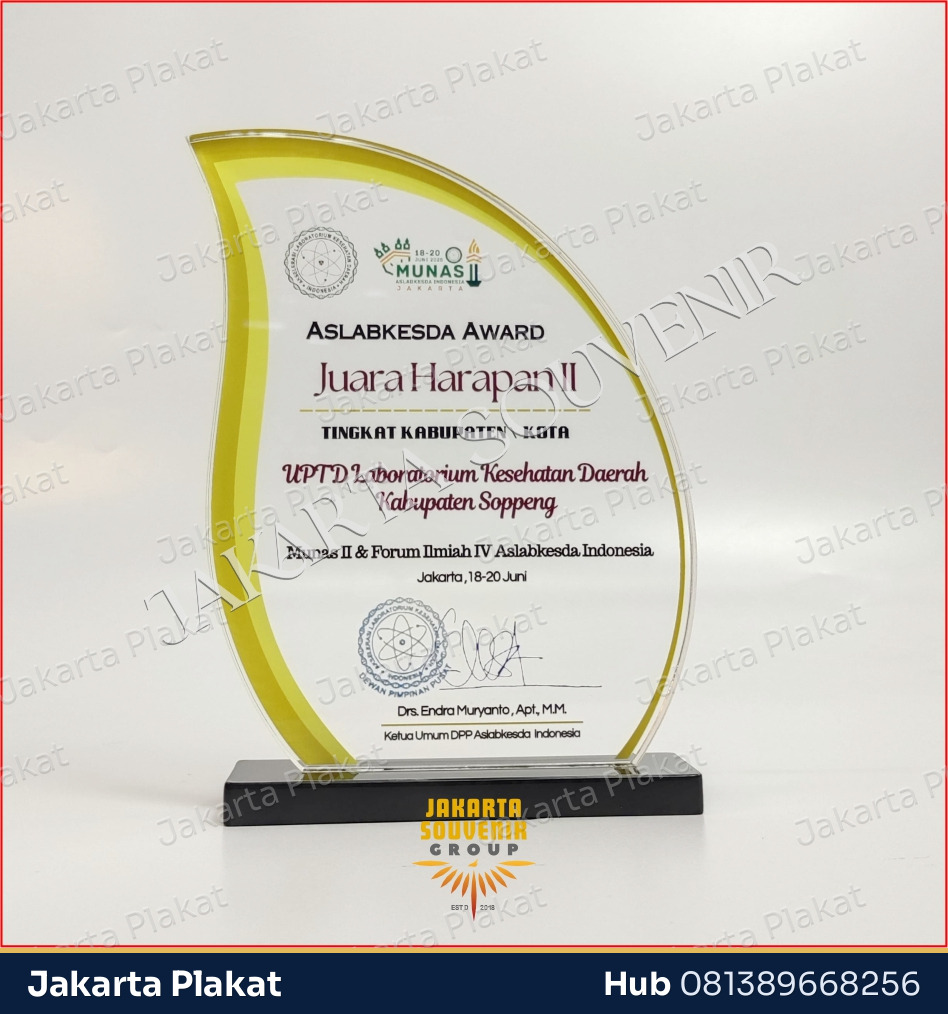 Plakat Akrilik Tetes Air - Jakarta Plakat