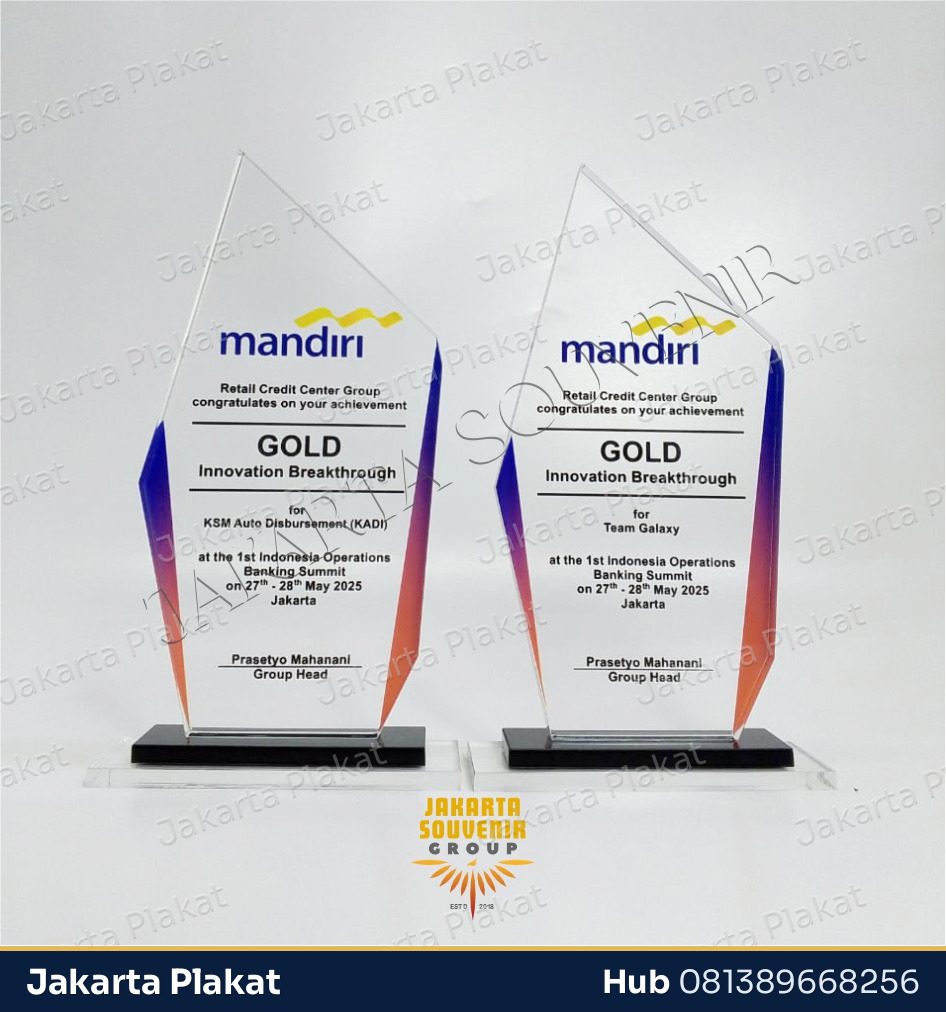 Plakat Akrilik Bank Mandiri - Jakarta Plakat