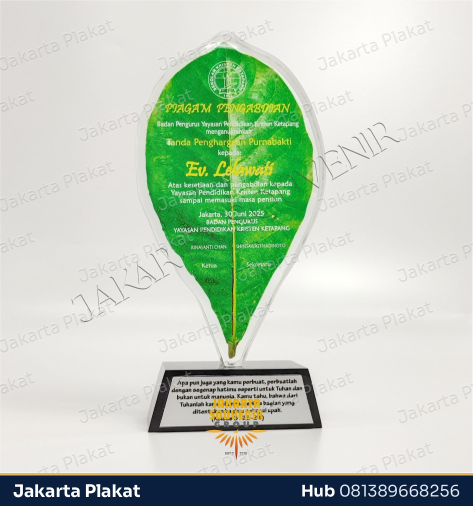 Plakat Akrilik Model Daun - Jakarta Plakat